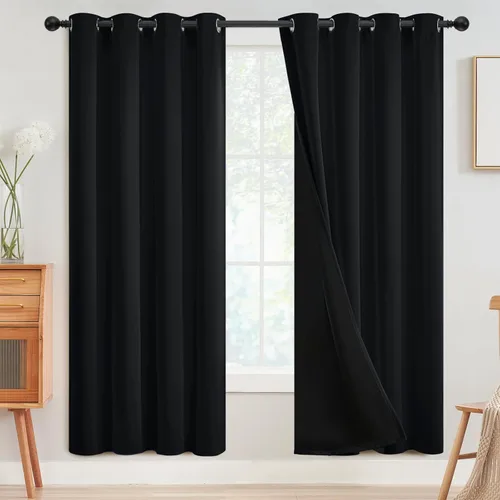 Vista 116 de SimpleHome - Cortinas opacas 100% para recámara, cortinas de ventana con ojales beige, con aislamiento térmico, cortinas de oscurecimiento