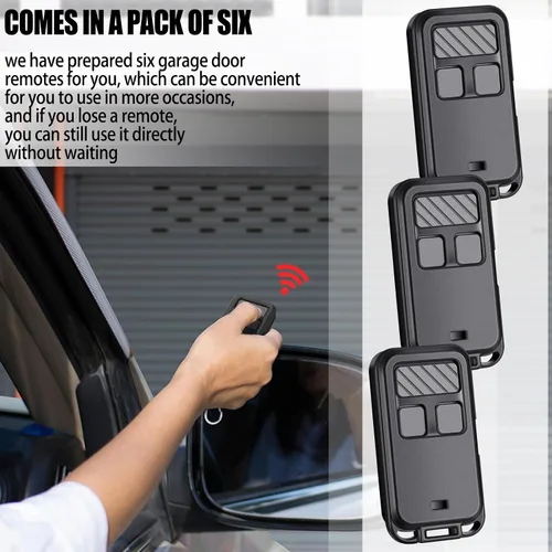 Vista 7 de Kingdder 6 unidades universales 890MAX para puerta de garaje, control remoto compatible con Chamberlain LiftMaster de 3 botones para apertura