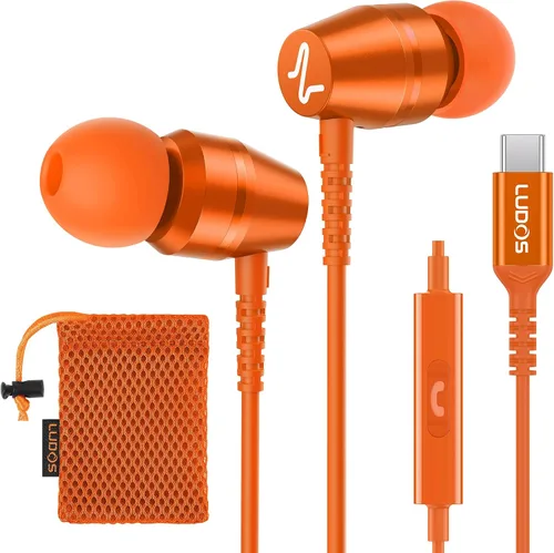 Vista 31 de LUDOS OMNITONE Auriculares con cable in-ear, 5 años de garantía, auriculares con micrófono, conector de 3.5 mm, auriculares con cable