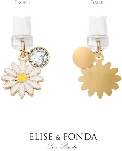 Vista 3 de ELISE & FONDA CP41 Puerto de carga USB anti polvo enchufe pequeño margarita flor colgante colgante encanto teléfono para iPhone 11/XS MAX/XR/X/8