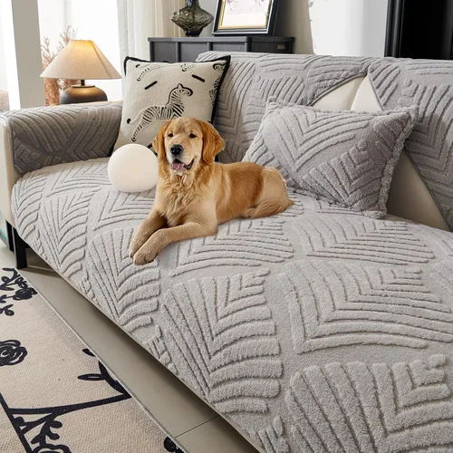 Vista 13 de Funda de sofá modular de felpa, suave y antideslizante, divertidas fundas de sofá para mascotas para sofá (reclinable y reposabrazos), protector