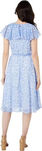 Vista 3 de Tommy Hilfiger Vestido midi con capa floral para mujer