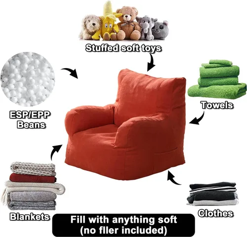 Vista 3 de Sofa Lazy Sack - Puf gigante para adultos (sin relleno), tumbona perezosa, tatami, ultra suave, funda para silla, muebles de sala de estar, asiento