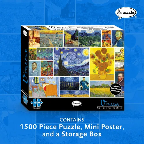 Vista 2 de Re-marks Vincent Van Gogh - Rompecabezas artístico de 1500 piezas para todas las edades