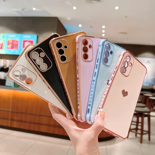 Vista 25 de phylla Funda de teléfono compatible con Samsung Galaxy A12 de 6.5 pulgadas, lindo corazón chapado en oro, elegante funda de lujo para mujer