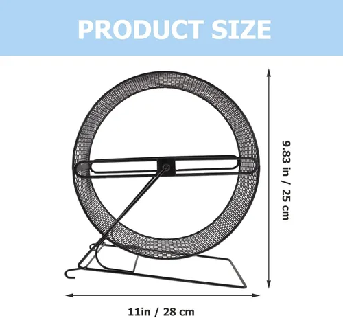 Vista 2 de TEHAUX Chinchilla Wheel Hamster Running Wheel Hedgehog - Juguete para correr con estante para hámster, rueda de ejercicio silenciosa