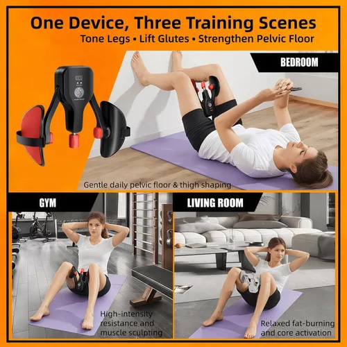 Vista 3 de Thigh Trainer for Women & Men, 176LB Adjustable Pelvic Floor Exercise Equipment with LED Display Counter and Resistance Indicator, Inner Thigh