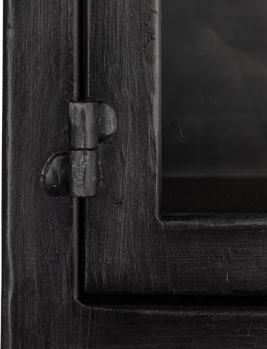 Vista 8 de Creative Co-Op Elegante gabinete de almacenamiento de metal con 3 cajones, negro