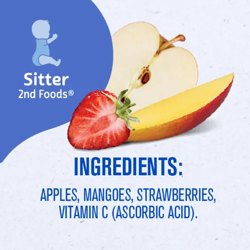 Vista 10 de Gerber Stage 2 - Bolsa de puré de manzana y mango y fresa, 3.5 onzas