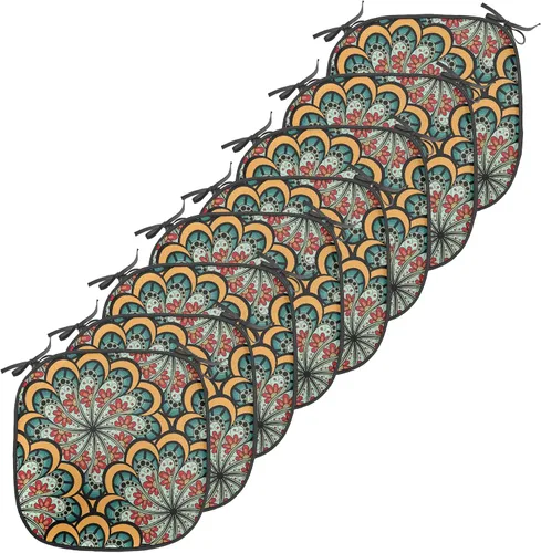 Vista 161 de Ambesonne Flamingo - Cojín de asiento para silla, diseño de fantasía exótica con elementos de vida silvestre hawaiana en colores pastel, acolchado
