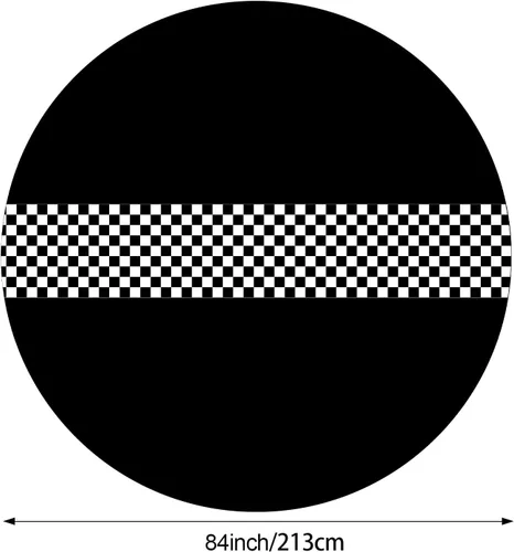Vista 3 de Oudain 3 piezas de suministros para fiesta de cumpleaños de autos, decoraciones para fiestas de carreras, mantel redondo de carreras con bandera a