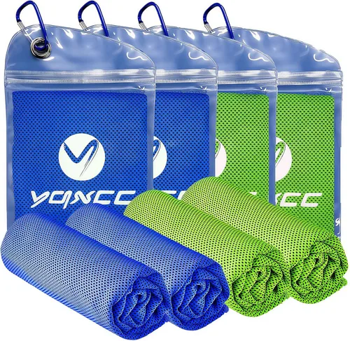 Vista 12 de YQXCC - Paquete de 4 toallas de enfriamiento (40 x 12 pulgadas) para cuello, toalla de enfriamiento de microfibra, toalla fría suave y transpirable