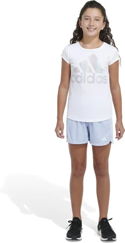 Vista 3 de adidas Aeroready 3s Pacer Mesh Gym Running Shorts para Niña