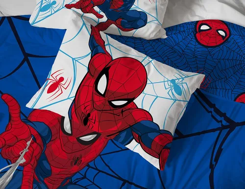 Vista 5 de Jay Franco Marvel Spiderman Webtastic - Juego de ropa de cama tamaño matrimonial de 7 piezas, incluye edredón reversible y juego de sábanas, ropa