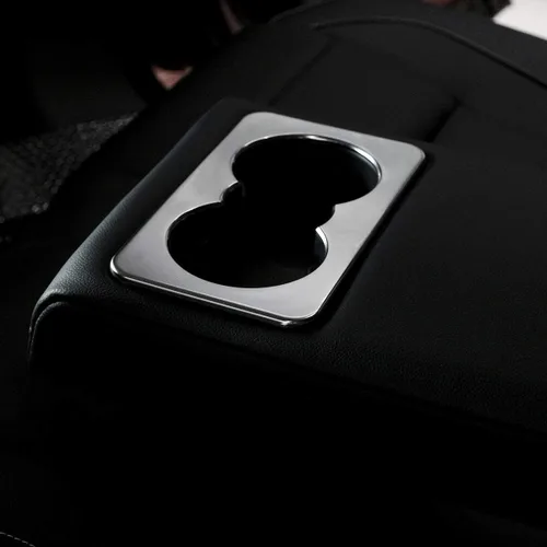 Vista 3 de YIWANG ABS cromado asiento trasero de la fila del coche titular de la taza del agua cubierta del marco etiqueta engomada para Jaguar XE F-Pace XF