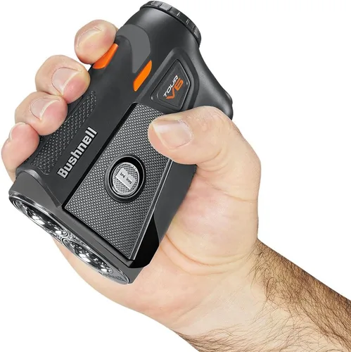 Vista 6 de Bushnell Golf Tour V6 Telémetro láser Patriot Pack – Visual JOLT, montaje magnético, rango de 1300 yardas, aumento 6X, IPX6 resistente a