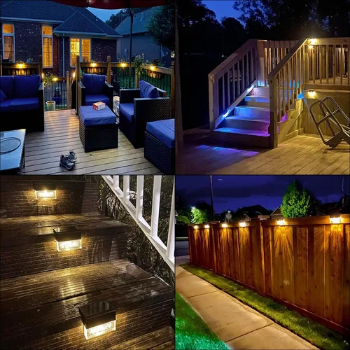Vista 5 de DenicMic - Luces solares de terraza, para exteriores en escaleras, cercas, barandales, patio, jardín, escalón, superbrillantes de 10 lúmenes, 2
