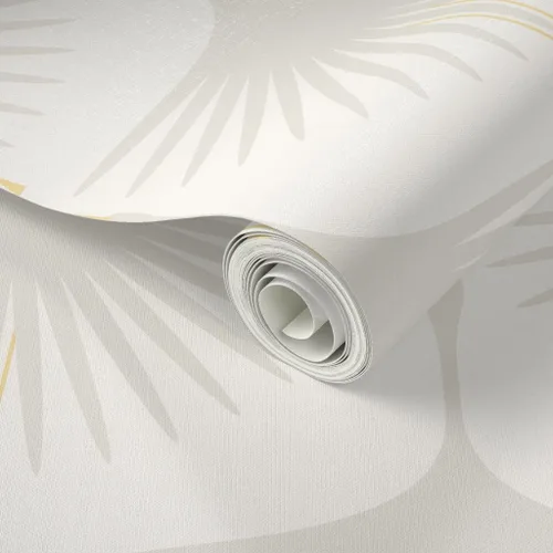 Vista 2 de Papel tapiz para despegar y pegar – Art Deco White Bird Naturaleza Moderno Wingspan Papel pintado extraíble personalizado por Spoonflower Sample