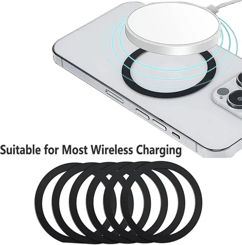 Vista 7 de Kinizuxi Mag Safe Ring 360 - Paquete de 6 calcomanías Mag Safe para imán de seguridad Mag, kit de conversión magnética universal para iPhone