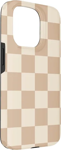 Vista 28 de Funda de tablero de ajedrez marrón beige claro para iPhone 14 Pro