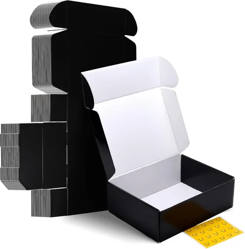 Vista 56 de HORLIMER Paquete de 40 cajas de envío de 5 x 5 x 5, caja de cartón corrugado blanco para correo, embalaje, pequeñas empresas