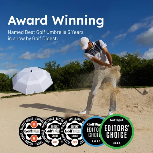 Vista 2 de Paraguas Weatherman - Paraguas de golf - Paraguas deportivo resistente al viento hasta 55 MPH - Disponible en 2 tamaños y 5