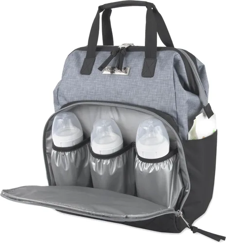Vista 4 de Baby Essentials Super Cooler - Mochila de pañales con marco principal con cambiador, correas de cochecito, compartimento aislado para botella