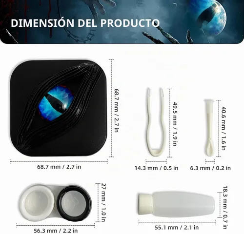 Vista 2 de Estuche para lentes de contacto, Mystic Eye Blue