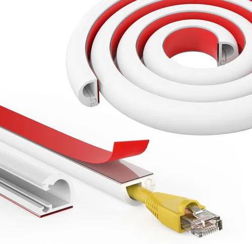 Vista 10 de UOMTFAI Cubierta de cable de pared de 39 pulgadas, cubierta de cable autoadhesivo para cables, cubierta de cable flexible para gestión de cables