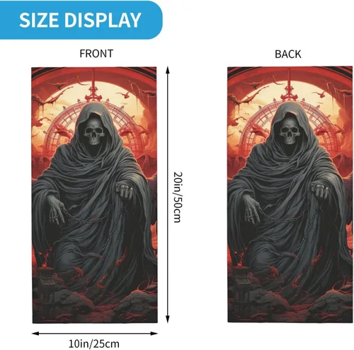 Vista 4 de CASGTNZ grim reaper Death skeleton angel red Neck Gaiter Face Cover Balaclava Gaiter Mask for Men Women Bandana for Motorcycle Cycling Riding Skiing