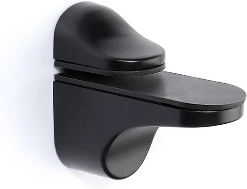Vista 3 de Soporte de pared ajustable para estante de madera/vidrio, negro, paquete de 2