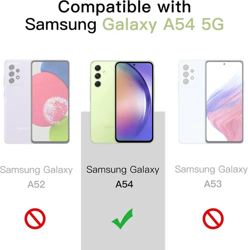 Vista 2 de JETech Funda para Samsung Galaxy A54 5G de 6.4 pulgadas, no amarillenta a prueba de golpes, funda protectora para teléfono, parte trasera
