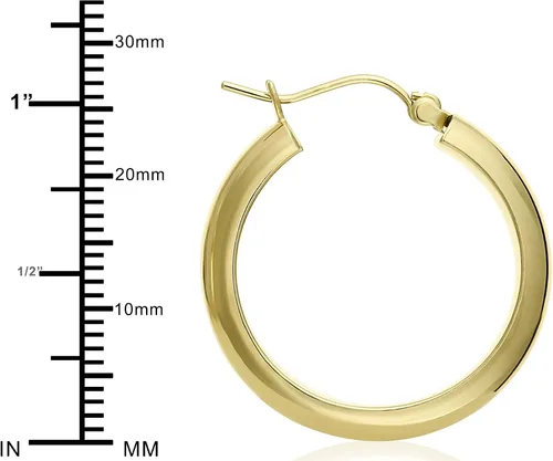 Vista 3 de MCS Jewelry - Pendientes de aro de oro amarillo de 14 quilates (diámetro 2,5 a 1.4in)