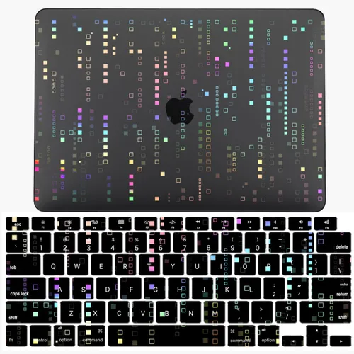 Vista 7 de IVY Funda para MacBook Old Air 13 2010-2017 Modelo A1369 A1466 Carcasa rígida para portátil [Flash Negro Transparente] [Cubierta de teclado] - LT11