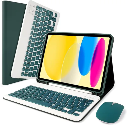 Vista 11 de LAMA Funda con Teclado Touchpad para iPad (A16) 11ª generación 2025/10ª generación 2022, funda tipo folio con soporte para lápiz, trackpad