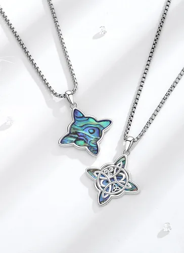 Vista 3 de CELESTIA Nudo de Bruja Plata 925 Original Amuletos de Proteccion Witches Knot Necklace - 20 Inch Box Chain