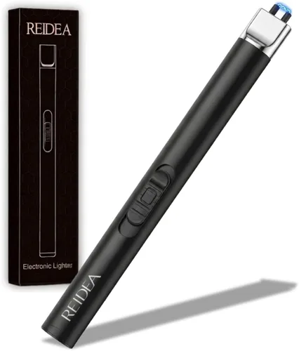Vista 14 de REIDEA Encendedor de vela electrónico de arco resistente al viento, recargable por USB, sin llama, con botón de seguridad para el hogar, S4