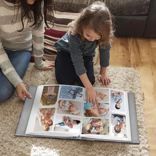 Vista 5 de Fintie - Álbum de fotos de 4x6 pulgadas, 600 bolsillos, álbum de gran capacidad con cubierta de libro para fotos familiares, bodas, aniversarios