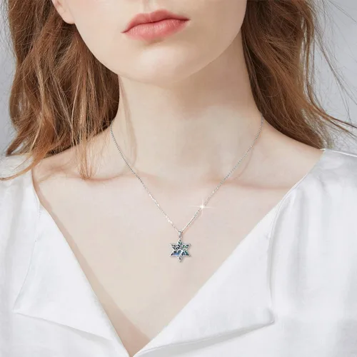 Vista 81 de ONEFINITY Collar de plata de ley 925 con diseño de árbol de la vida con colgante de nudo celta de concha de abulón para mujer