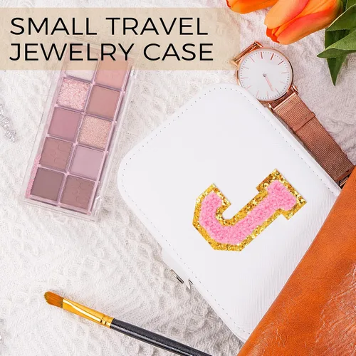 Vista 6 de Uygafly Organizador de joyas Estuche de joyería de moda para viaje, organizador de viaje personalizado, regalos para adolescentes, regalos