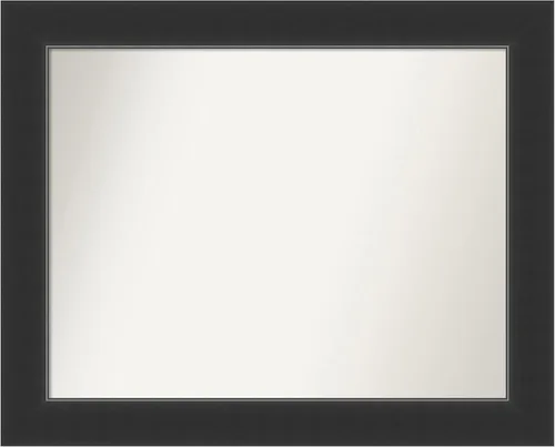 Vista 312 de Amanti Art Espejo personalizado, espejo de baño negro Astor, espejo de pared o espejo de tocador de baño sobre el fregadero (25 x 25 pulgadas)