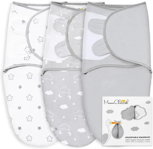 Vista 13 de Mama Cheetah Saco de envolver para bebés prematuros, saco de dormir orgánico para bebés prematuros, manta para envolver prematuros, envolturas