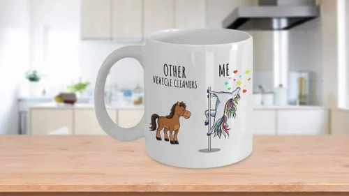 Vista 3 de Unicorn Vehicle Cleaner Mug Other Me Funny Gift For Coworker Women Her Cute Office Birthday Present Magical Joke Quote Gag Coffee Tea Cup 11 oz