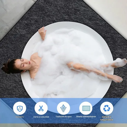 Vista 6 de Tapete para Bañera de Hidromasaje de 80 * 80 Pulgadas, Almohadilla Inflable Extra Grande para Bañera de Hidromasaje para Exterior e