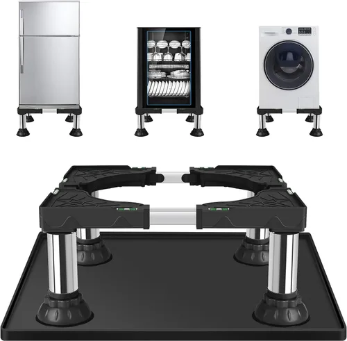 Vista 11 de ToLanbbt Soporte para Mini Nevera de Altura Ajustable 4.1"-5.1" Base de Soporte para Lavadora y Secadora con 4 Pies Resistentes Soporte para Máquina