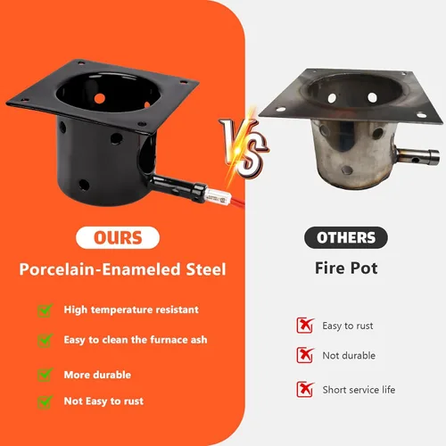 Vista 3 de Kit de repuesto de olla de combustión mejorada y encendedor de varilla caliente para parrillas de pellets Traeger, Pit Boss y Camp Chef, olla