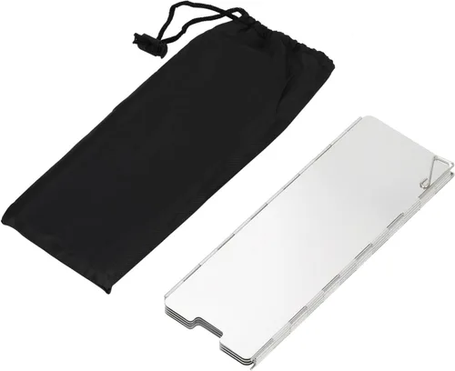 Vista 6 de Parabrisas para estufa de camping de 8 placas plegables, para estufa al aire libre, parabrisas para estufa de campamento, parabrisas de aleación