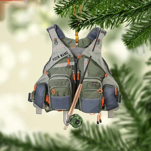Vista 20 de Pesca en el cielo, adorno de pesca personalizado, decoración de Navidad para amantes de la pesca, nombre y fecha personalizados, regalo