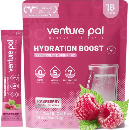 Vista 12 de Venture Pal Paquetes de electrolitos en polvo sin azúcar, mezcla de bebida para hidratación rápida y recuperación de fiestas, 5 vitaminas y 7