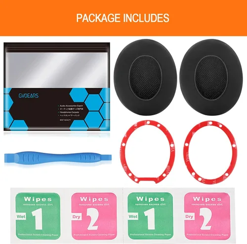 Vista 8 de GVOEARS Studio - Almohadillas de repuesto para auriculares inalámbricos con cable para Beats Studio 2 B0500 B0501/Studio 3 con cable, almohadillas
